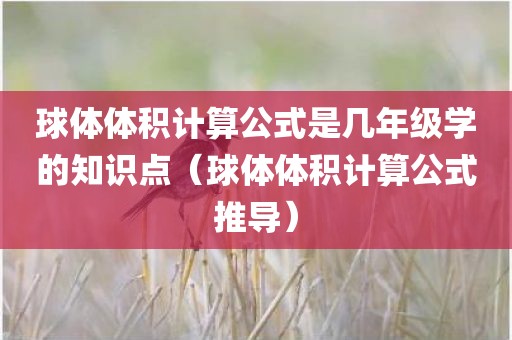 球体体积计算公式是几年级学的知识点（球体体积计算公式推导）