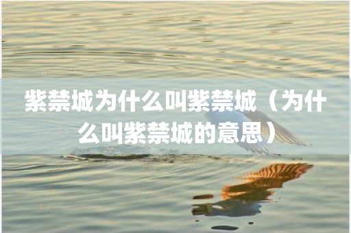 紫禁城为什么叫紫禁城（为什么叫紫禁城的意思）