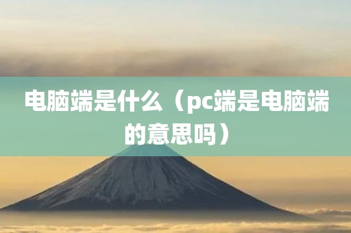 电脑端是什么(pc端是电脑端的意思吗)