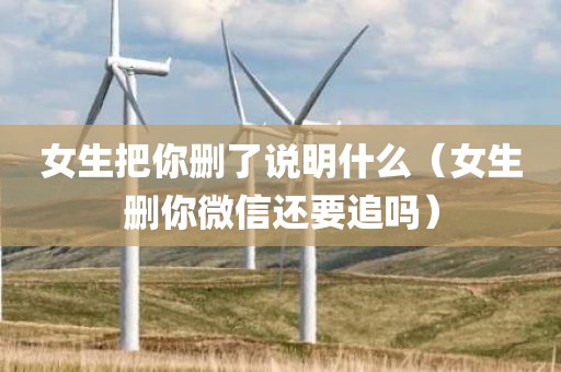 女生把你删了说明什么(女生删你微信还要追吗)