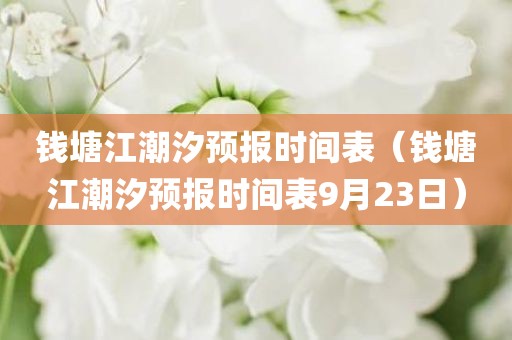 钱塘江潮汐预报时间表（钱塘江潮汐预报时间表9月23日）