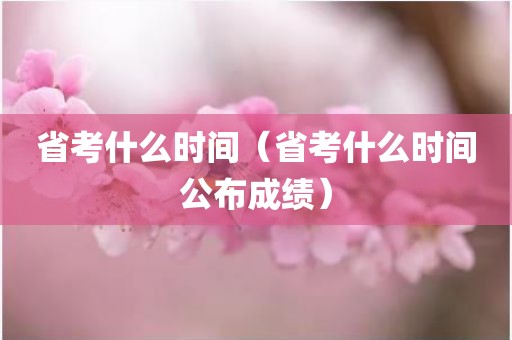 省考什么时间(省考什么时间公布成绩)