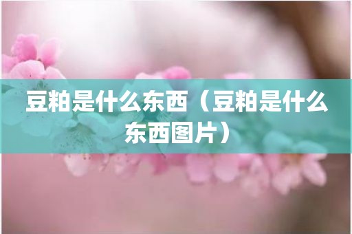 豆粕是什么东西（豆粕是什么东西图片）