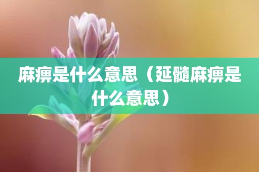 麻痹是什么意思（延髓麻痹是什么意思）