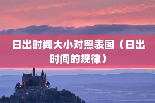日出时间大小对照表图(日出时间的规律) 日出时间大小对照表图(日出时间的规律)