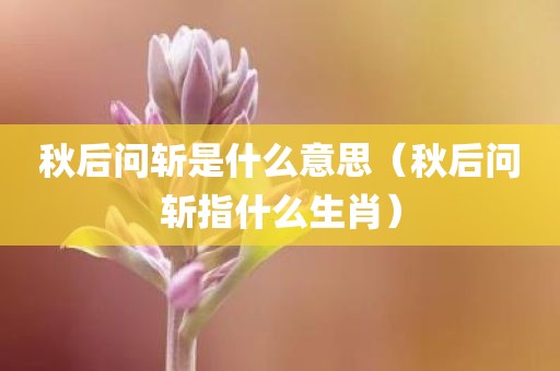 秋后问斩是什么意思（秋后问斩指什么生肖）