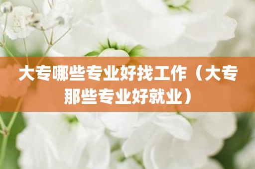 大专哪些专业好找工作（大专那些专业好就业）