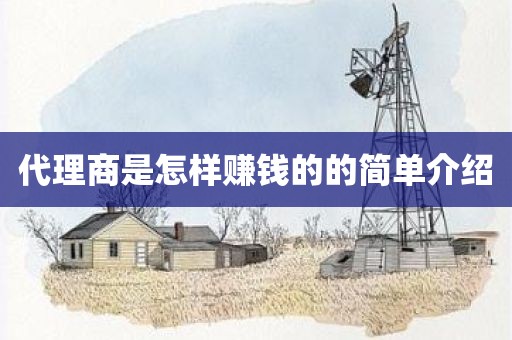 代理商是怎样赚钱的的简单介绍