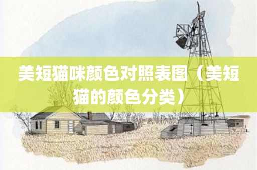美短猫咪颜色对照表图（美短猫的颜色分类）
