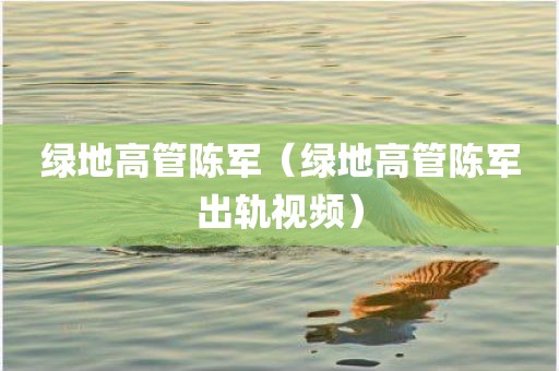 绿地高管陈军（绿地高管陈军出轨视频）