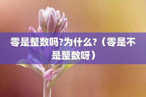 零是整数吗?为什么?（零是不是整数呀）