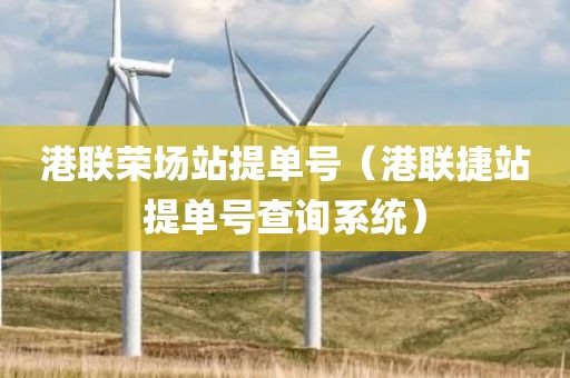 港联荣场站提单号（港联捷站提单号查询系统）