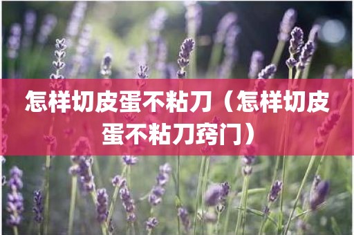 怎样切皮蛋不粘刀（怎样切皮蛋不粘刀窍门）