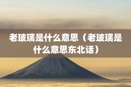 老玻璃是什么意思（老玻璃是什么意思东北话）