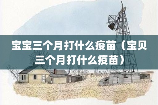 宝宝三个月打什么疫苗（宝贝三个月打什么疫苗）