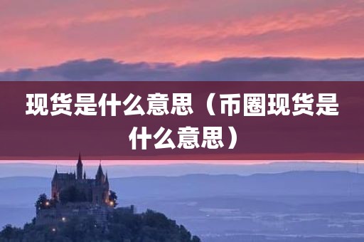 现货是什么意思（币圈现货是什么意思）