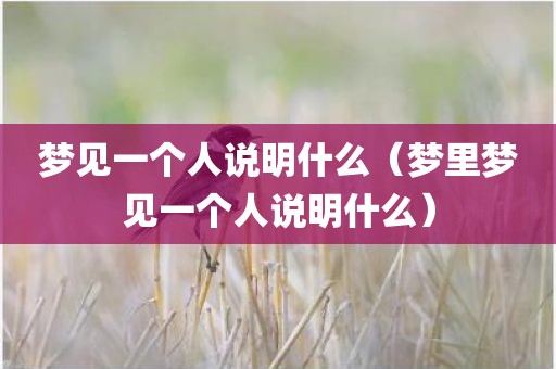 梦见一个人说明什么（梦里梦见一个人说明什么）