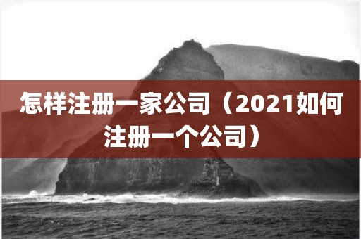 怎样注册一家公司（2021如何注册一个公司）