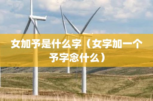 女加予是什么字（女字加一个予字念什么）