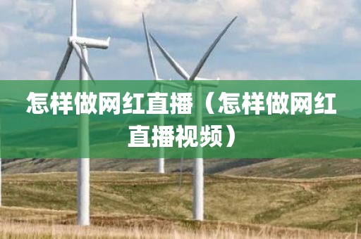 怎样做网红直播（怎样做网红直播视频）