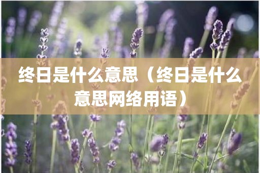 终日是什么意思（终日是什么意思网络用语）