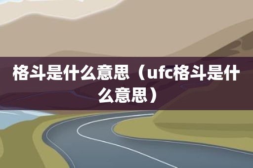 格斗是什么意思（ufc格斗是什么意思）