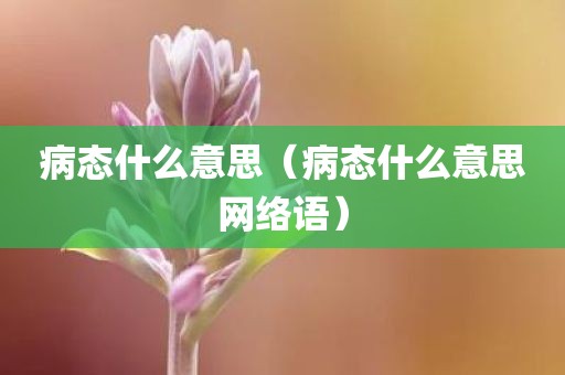 病态什么意思（病态什么意思网络语）