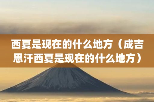 西夏是现在的什么地方（成吉思汗西夏是现在的什么地方）