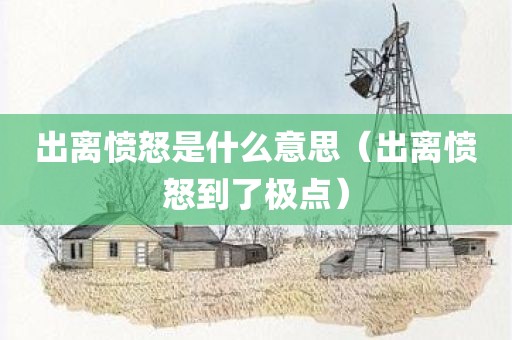 出离愤怒是什么意思(出离愤怒到了极点)