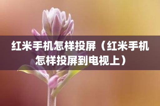 红米手机怎样投屏（红米手机怎样投屏到电视上）