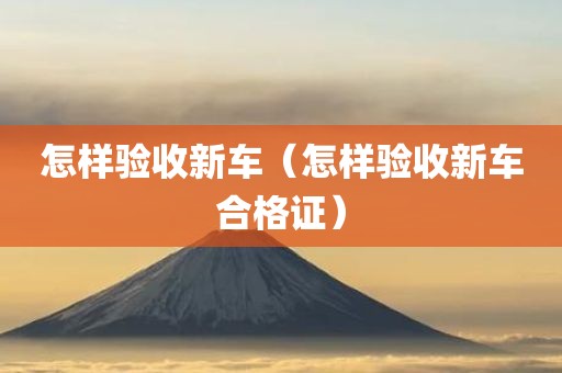 怎样验收新车（怎样验收新车合格证）