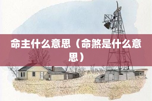 命主什么意思（命煞是什么意思）