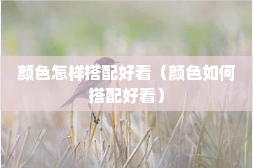 颜色怎样搭配好看（颜色如何搭配好看）