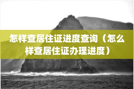 怎样查居住证进度查询（怎么样查居住证办理进度）