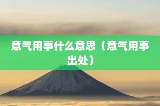 意气用事什么意思（意气用事出处）