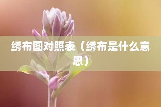 绣布图对照表（绣布是什么意思）