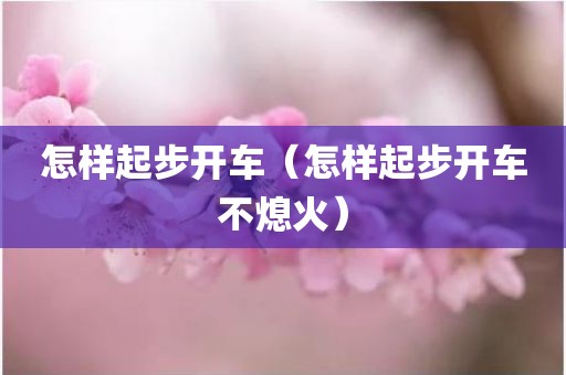 怎样起步开车（怎样起步开车不熄火）