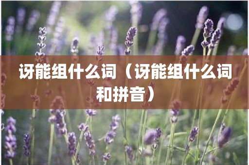 讶能组什么词(讶能组什么词和拼音)
