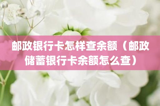 邮政银行卡怎样查余额（邮政储蓄银行卡余额怎么查）