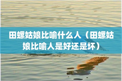 田螺姑娘比喻什么人（田螺姑娘比喻人是好还是坏）