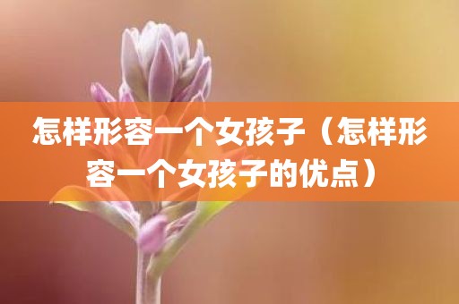 怎样形容一个女孩子（怎样形容一个女孩子的优点）