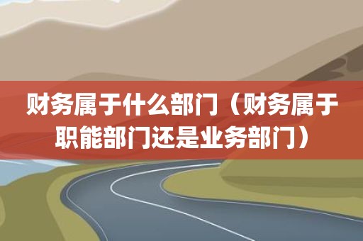 财务属于什么部门(财务属于职能部门还是业务部门)