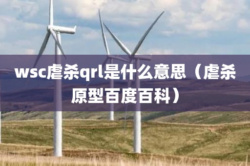 wsc虐杀qrl是什么意思（虐杀原型百度百科）