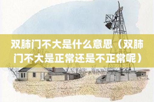 双肺门不大是什么意思(双肺门不大是正常还是不正常呢)