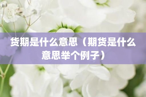 货期是什么意思（期货是什么意思举个例子）