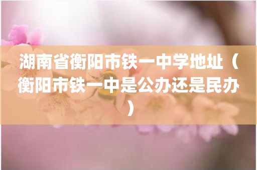 湖南省衡阳市铁一中学地址（衡阳市铁一中是公办还是民办）