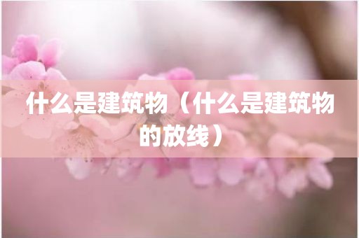 什么是建筑物（什么是建筑物的放线）