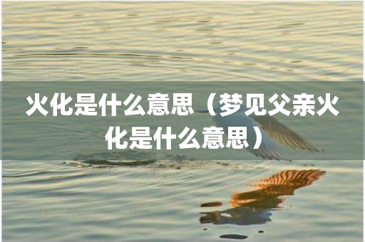 火化是什么意思（梦见父亲火化是什么意思）