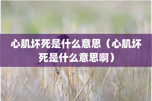 心肌坏死是什么意思（心肌坏死是什么意思啊）