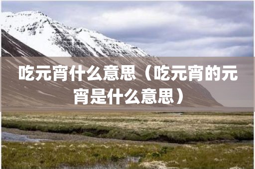 吃元宵什么意思（吃元宵的元宵是什么意思）